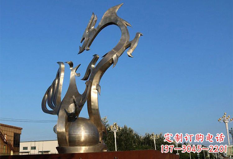 宁波不锈钢龙凤雕塑以艺术传承文化