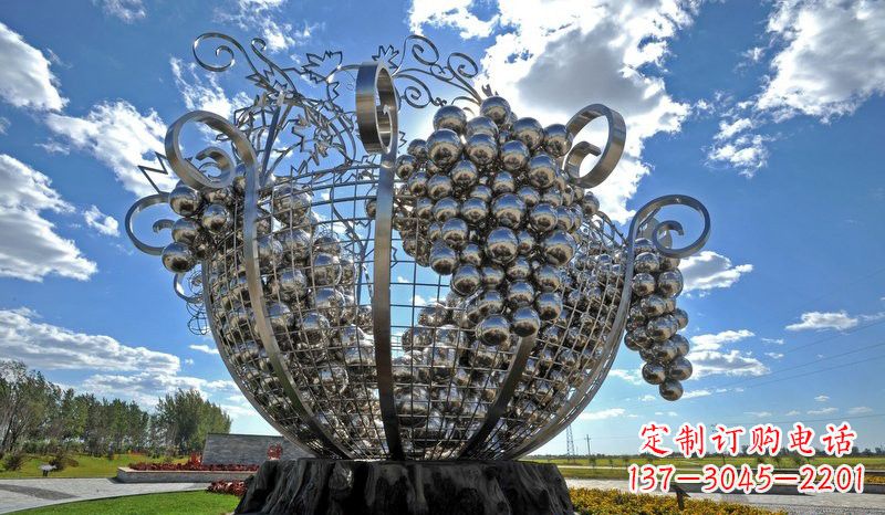 宁波不锈钢城市大型葡萄雕塑