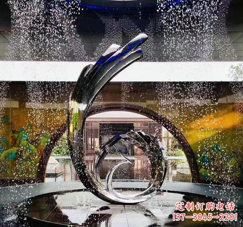 宁波不锈钢城市景观喷泉雕塑美丽而又充满力量