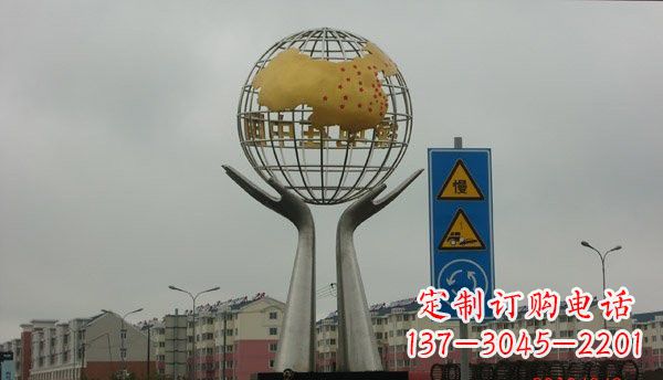 宁波不锈钢城市景观手捧地球雕塑