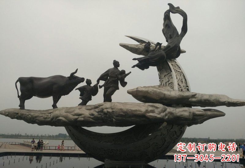 宁波不锈钢牛郎织女雕塑传说中的爱情