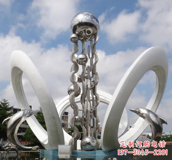 宁波不锈钢城市艺术海豚雕塑