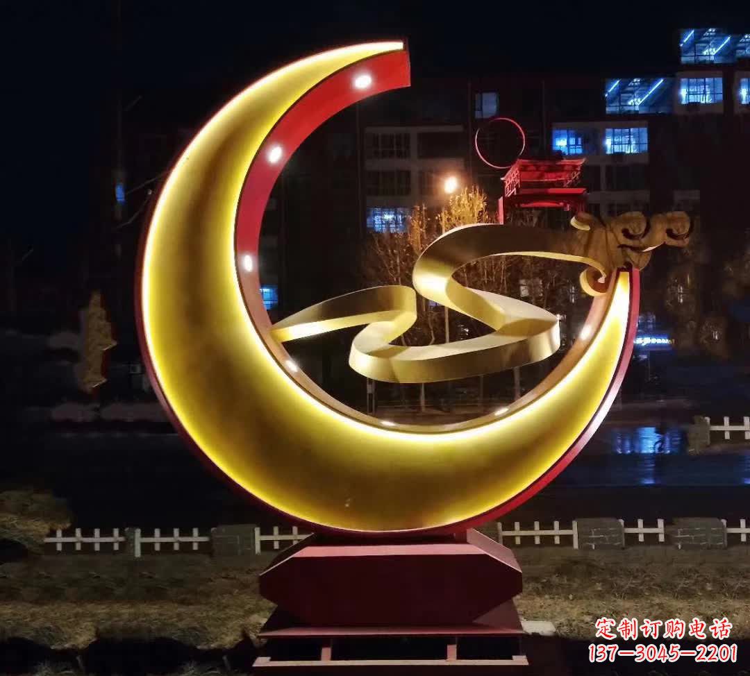 宁波绚丽的不锈钢月亮雕塑