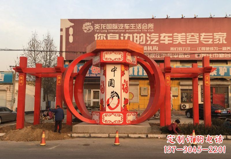 宁波不锈钢灯笼雕塑——中国梦的象征
