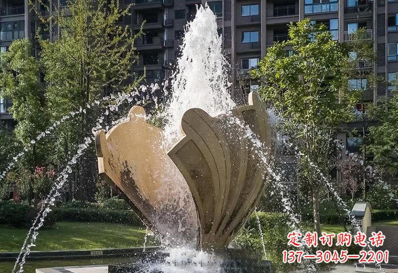 宁波不锈钢贝壳喷泉雕塑精美而又耐用