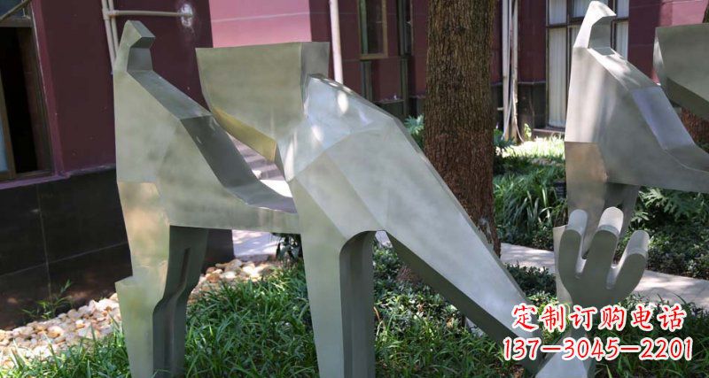 宁波精美的不锈钢梅花鹿雕塑