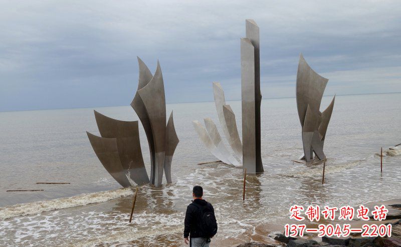宁波不锈钢抽象船帆海边景观雕塑