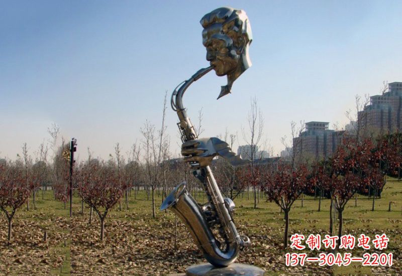 宁波不锈钢抽象吹萨克斯人物雕塑