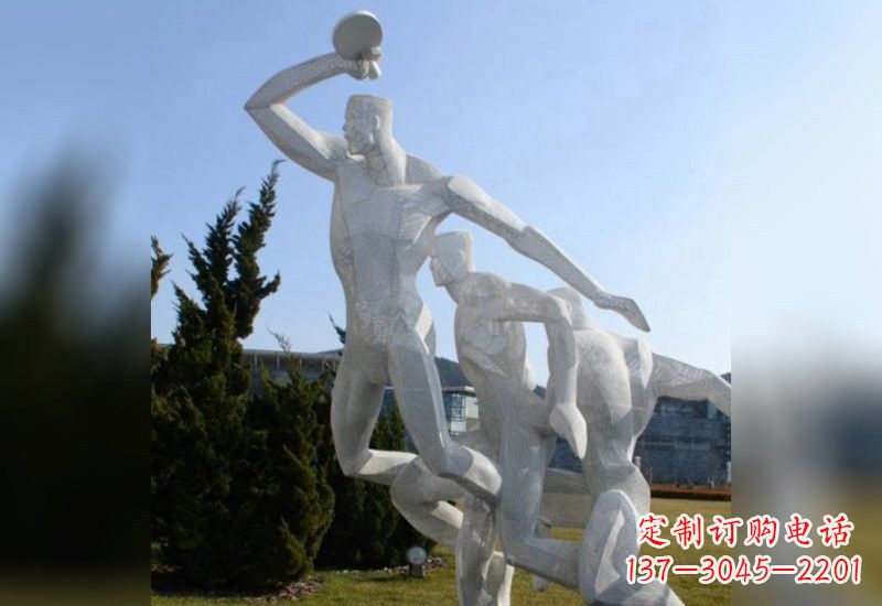 宁波不锈钢抽象打乒乓球人物雕塑