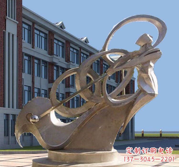 宁波不锈钢抽象打高尔夫球人物雕塑