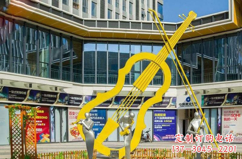 宁波不锈钢抽象大提琴雕塑