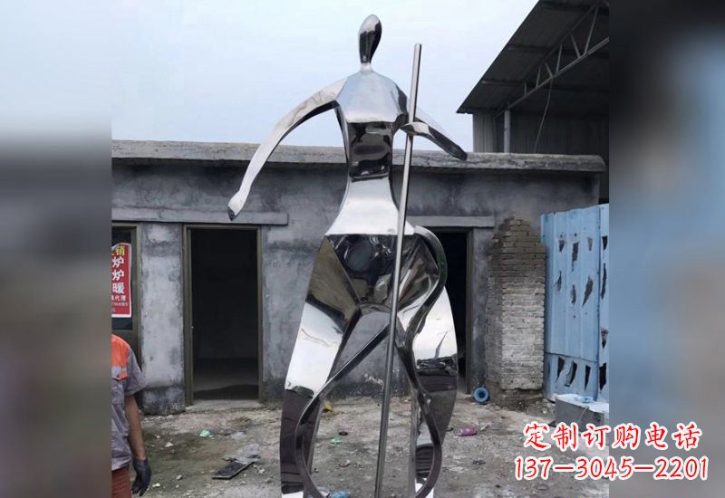 宁波不锈钢抽象大提琴人物雕塑