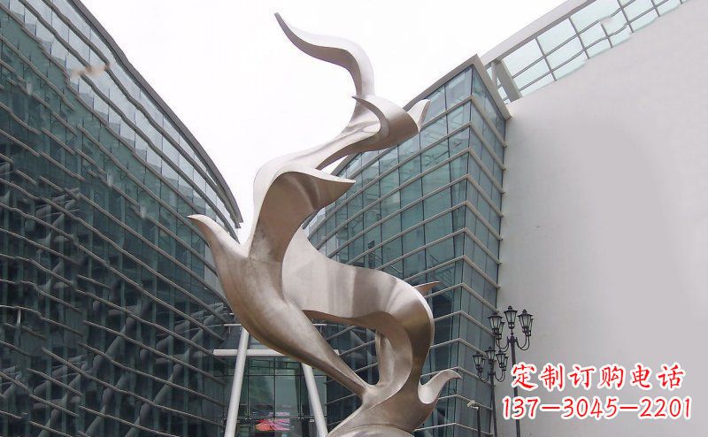 宁波不锈钢抽象大雁鸽子雕塑