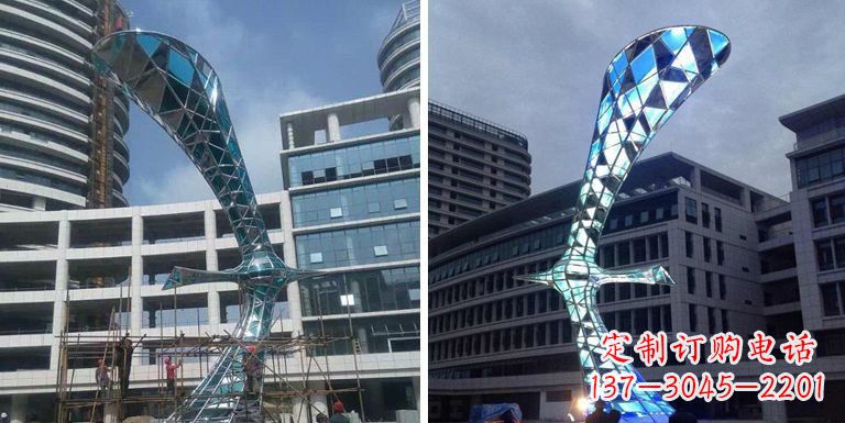 宁波大雁景观雕塑——精美不锈钢艺术品