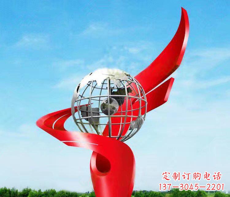 宁波不锈钢地球雕塑精美的艺术品