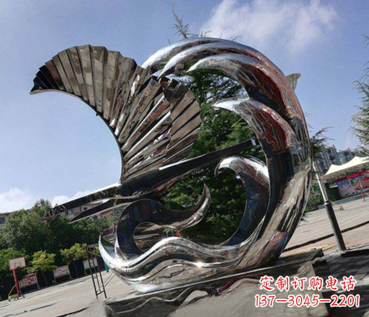 宁波不锈钢抽象帆船雕塑1