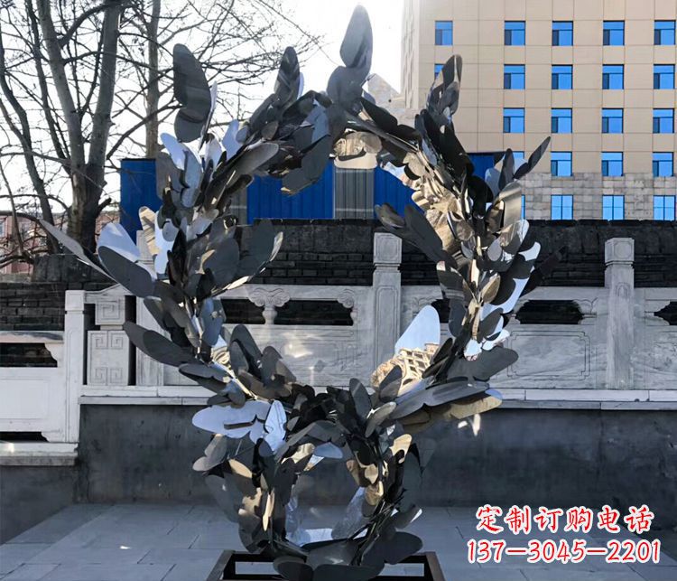 宁波不锈钢蝴蝶花环景观雕塑