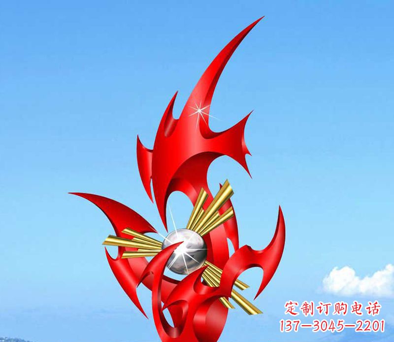 宁波不锈钢火苗雕塑