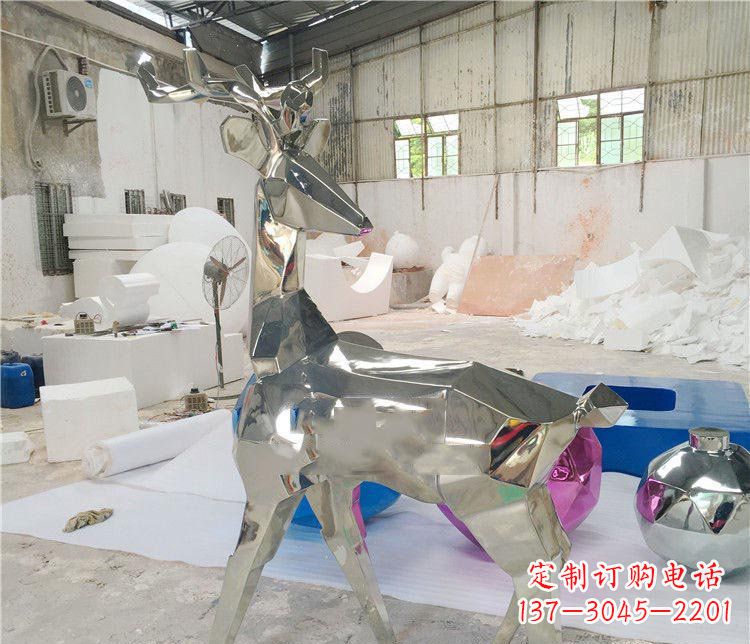 宁波不锈钢梅花鹿雕塑