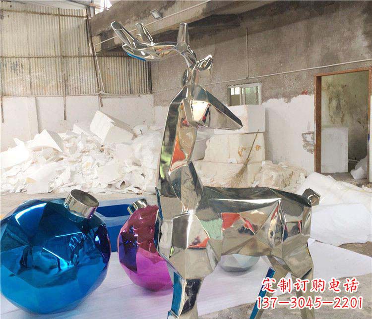 宁波不锈钢梅花鹿雕塑
