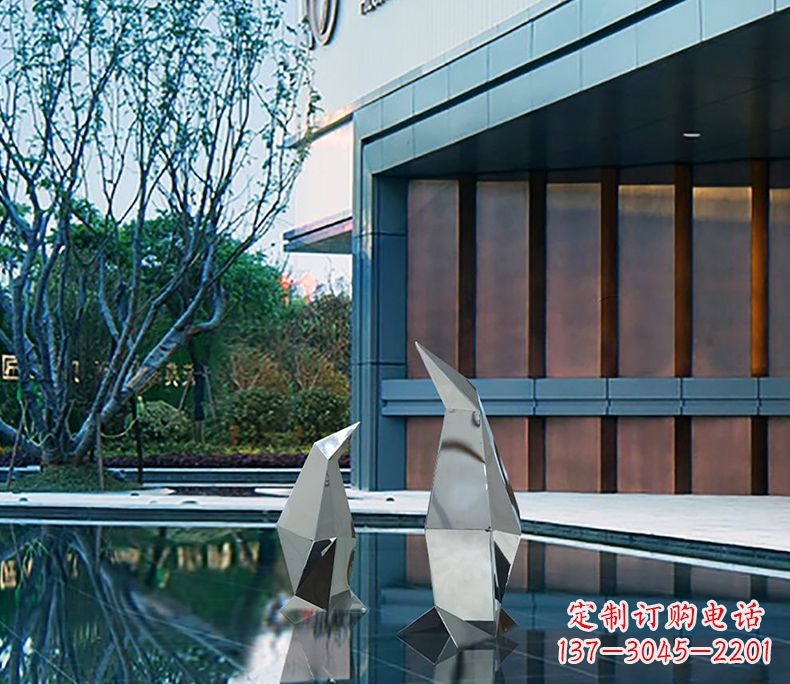 宁波不锈钢企鹅雕塑一件来自大自然的艺术品