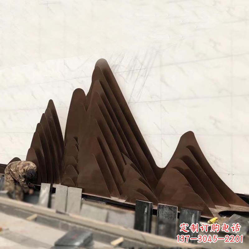 宁波精美不锈钢假山雕塑