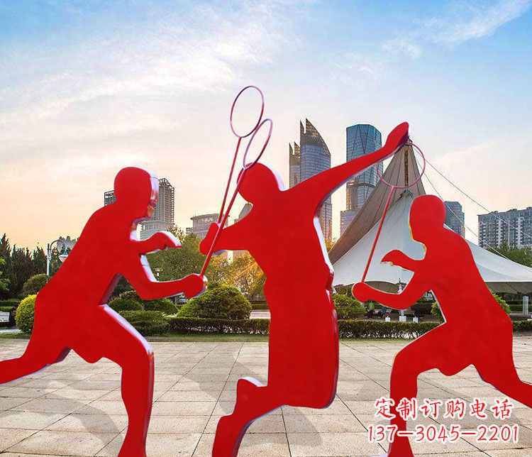 宁波羽毛球雕塑以不锈钢为原料的精美艺术品