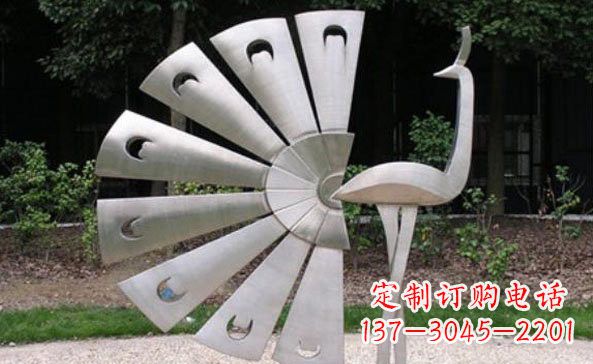 宁波不锈钢孔雀雕塑美丽而持久