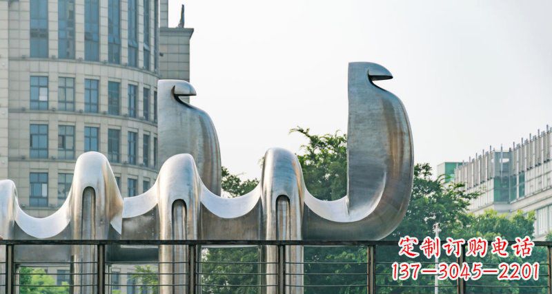 宁波不锈钢抽象骆驼街边动物雕塑