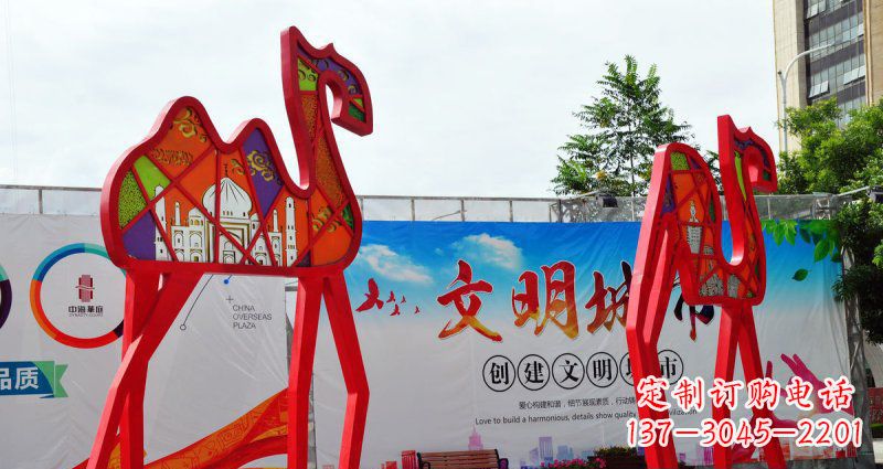 宁波不锈钢抽象骆驼动物雕塑