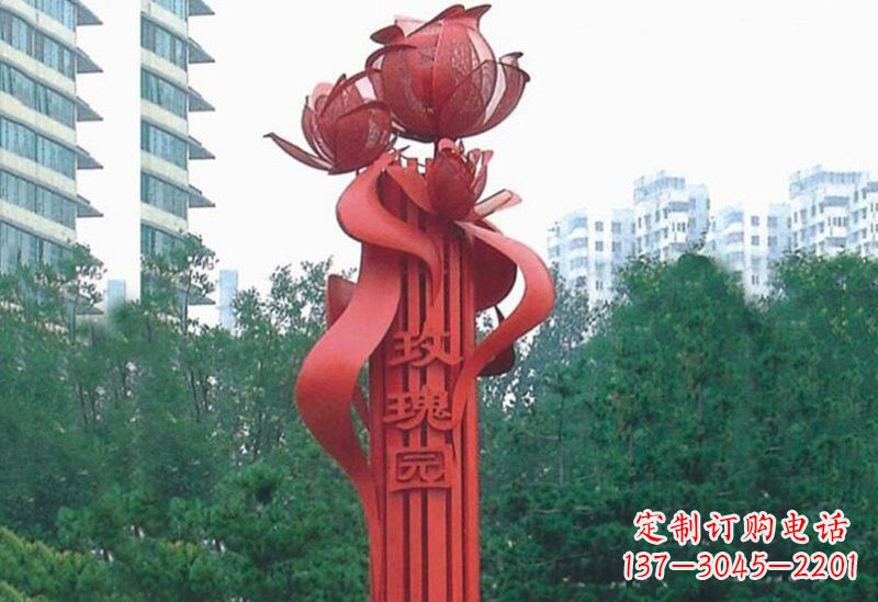 宁波不锈钢玫瑰雕塑精美而优雅