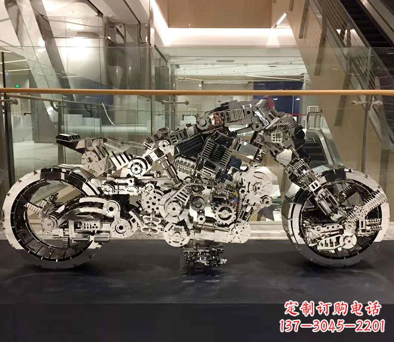 宁波不锈钢抽象摩托车雕塑