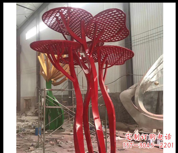 宁波不锈钢抽象蘑菇景观雕塑