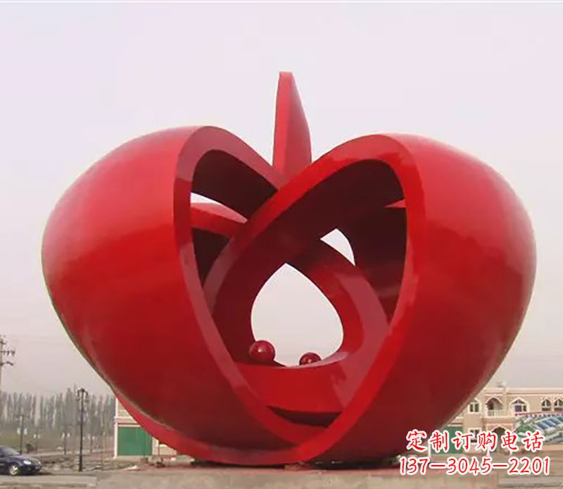 宁波精致的不锈钢苹果雕塑