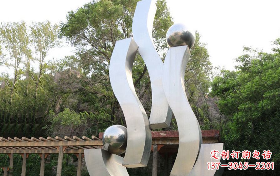 宁波不锈钢飘带雕塑美化小区景观