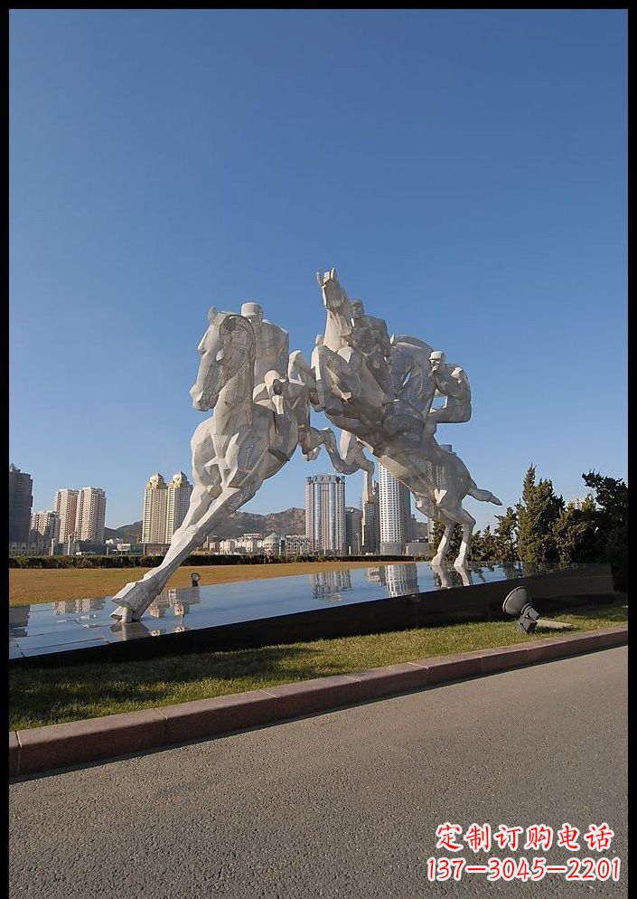 宁波不锈钢骑马雕塑精美的艺术品