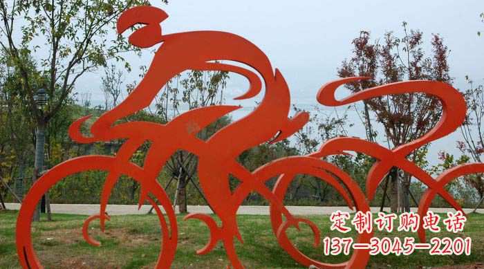 宁波不锈钢自行车雕塑捕捉运动精神