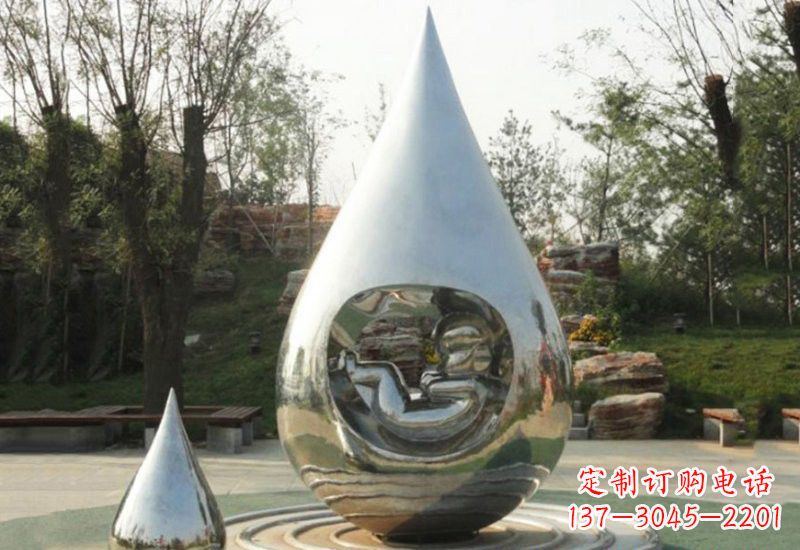 宁波不锈钢抽象生命之源水滴雕塑