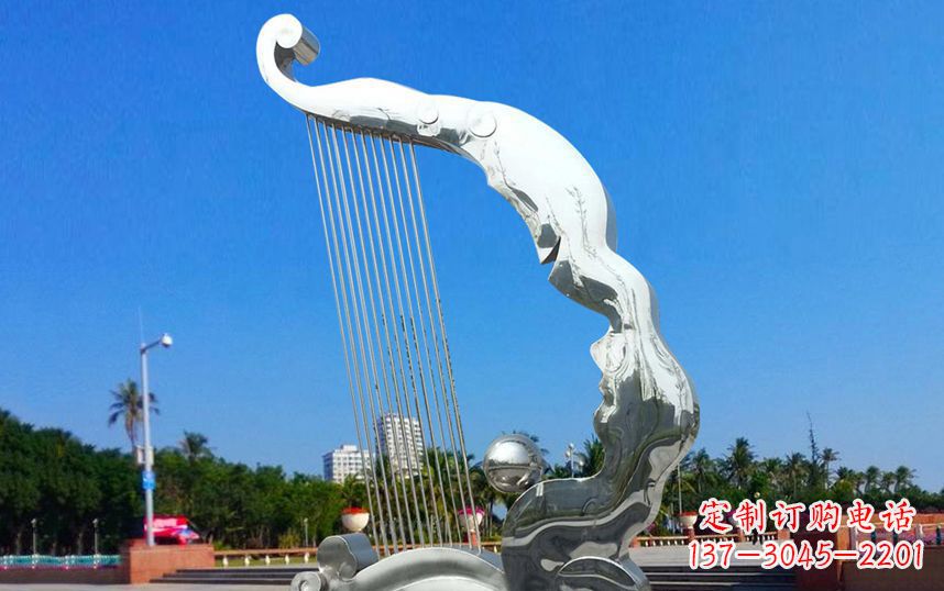宁波不锈钢竖琴广场雕塑
