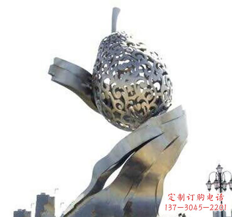 宁波不锈钢梨雕塑艺术结合精美外形