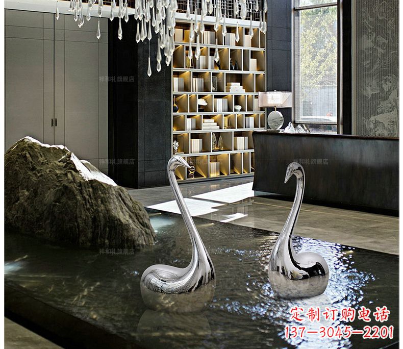 宁波精致的不锈钢天鹅雕塑
