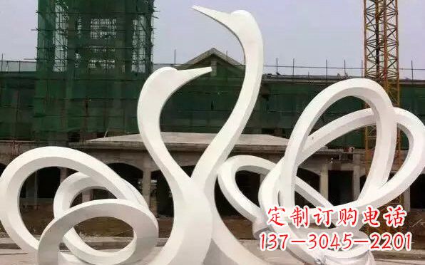 宁波不锈钢天鹅雕塑美丽而优雅