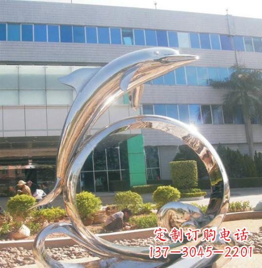 宁波不锈钢海豚雕塑精致而灵动