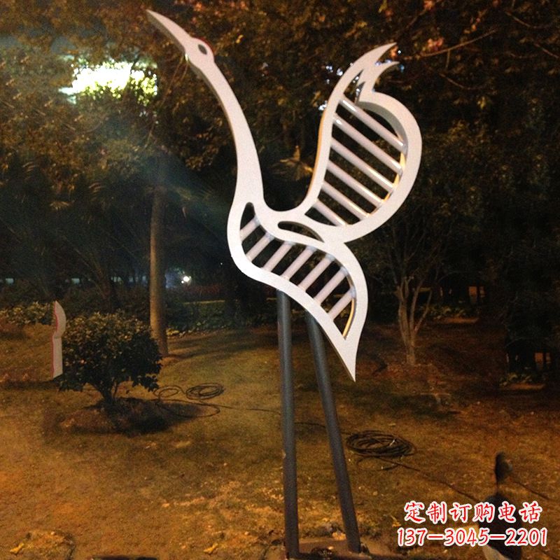 宁波仙鹤雕塑精美的不锈钢制作