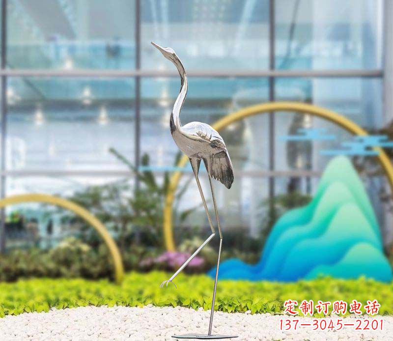宁波不锈钢仙鹤雕塑传承中国古典文化