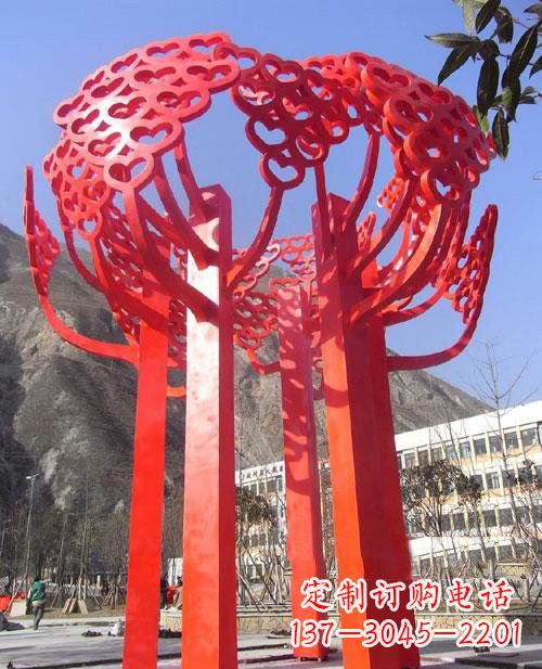 宁波不锈钢抽象心形树叶大树雕塑