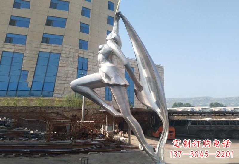 宁波不锈钢抽象艺术体操女孩雕塑