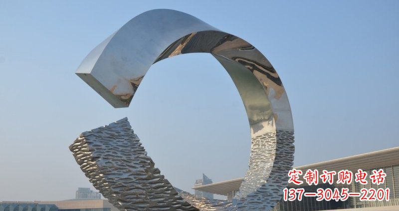 宁波不锈钢抽象圆环广场景观雕塑