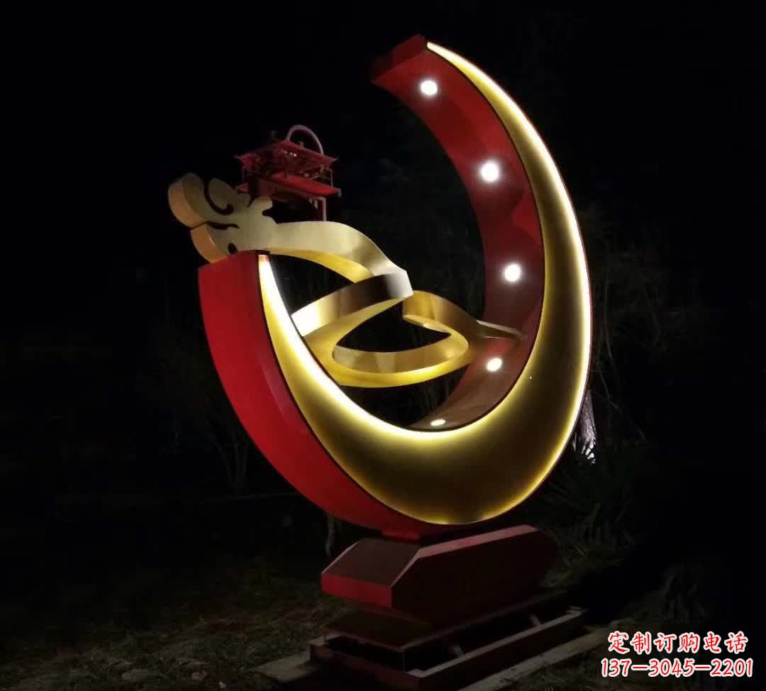 宁波不锈钢抽象月亮雕塑 1
