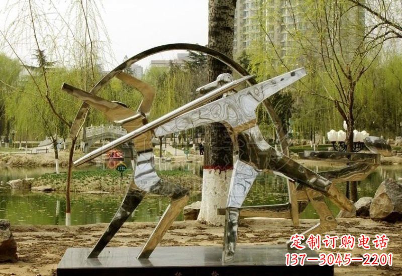 宁波不锈钢抽象运动员雕塑
